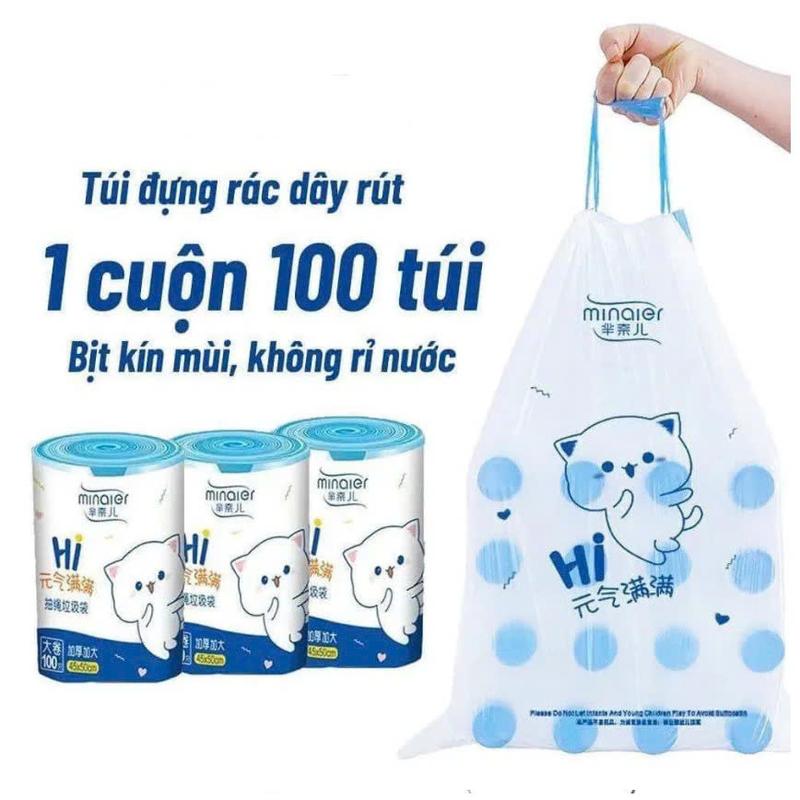  Combo 5 Cuộn Túi Đựng Rác Siêu Dày Dai Chống Rò Rỉ Nước Polyethylene   100 Túi Cuộn  - Kitchen 