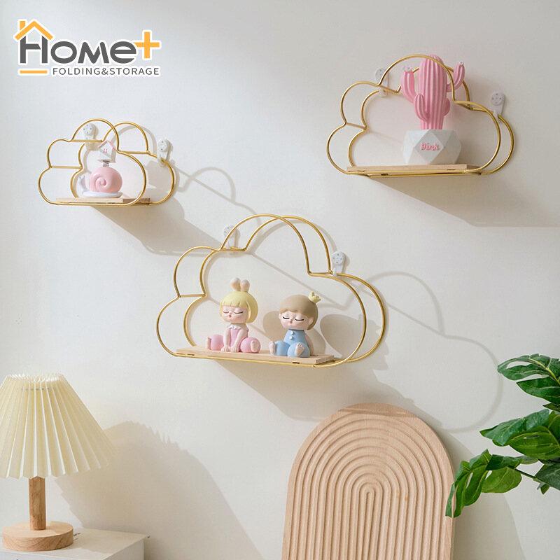 (HOME+) Nordic Iron Art Wall Storage Rack Living Room Wall Decoration ...