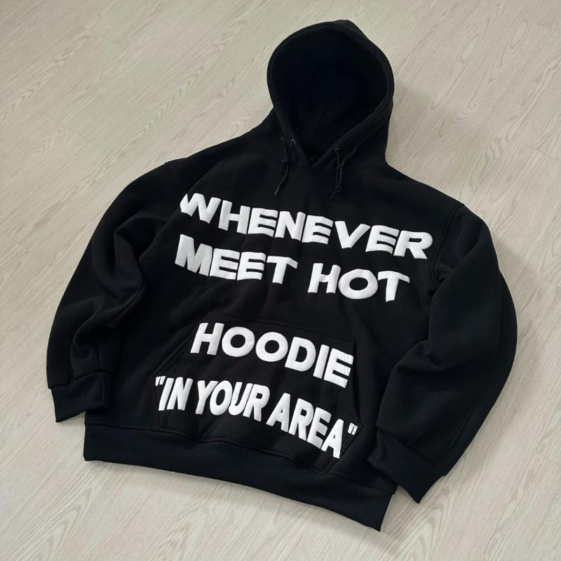 Áo Hoodie nam nữ mặc ấm cho cặp đôi in nổi Chữ WHENEVER , mũ to 2 lớp, form boxy, chất nỉ PE 3 màu đỏ, đen, xanh M03 Unisex MenswearMùa đông năm 2025 7