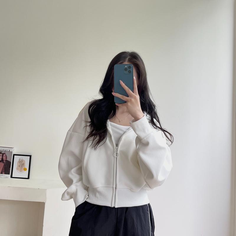 Áo Khoác Nỉ Croptop Mũ Siêu To, Áo Hoodie Zip Dày Dặn Form Rộng Hàn Quốc, Áo Dáng Ngắn Siêu Xinh Chất Nỉ Hàn Miho House | BigBuy360 - bigbuy360.vn