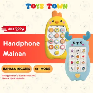 Mainan Musik Telepon Bebek Handphone dengan Teether Mainan Edukasi Anak Bayi Biru Toys