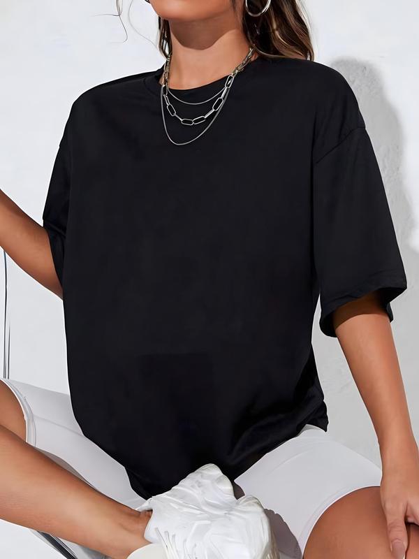 Women's Graphic Print Drop Shoulder Half Sleeve Tee, Fashion Casual Crew Neck T-shirt for Daily Holiday Vacation Outdoor Wear, Ladies Clothes for All Seasons 4