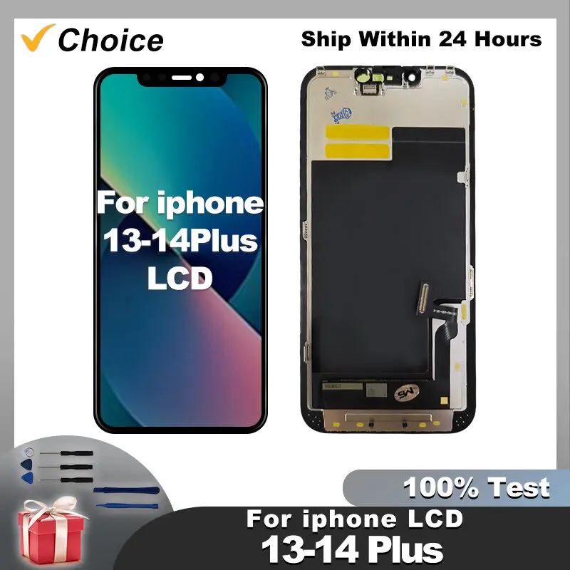 Perhimpunan Paparan LCD, OLED, untuk iPhone 13, 14 dan 15, Digitizer Incell, Sesuai untuk iPhone 13 Pro, 14 Plus dan 15 Pro, Bahagian Gantian LCD