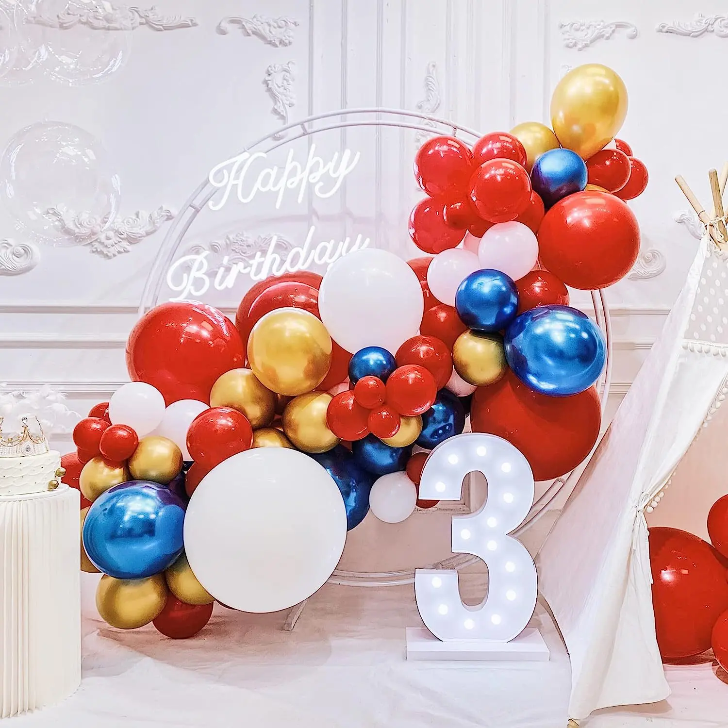 Red and Gold Balloon Set Wedding, Birthday, New Year Opening, Christmas Party Decoration Balloon