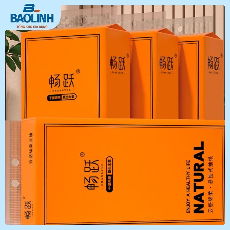 Thùng 4 Bịch Giấy Ăn Treo Tường Đa Năng NATURAL 1360 Tờ Hàng Nội Địa Trung  Tặng Móc Treo Giấy Vệ Sinh