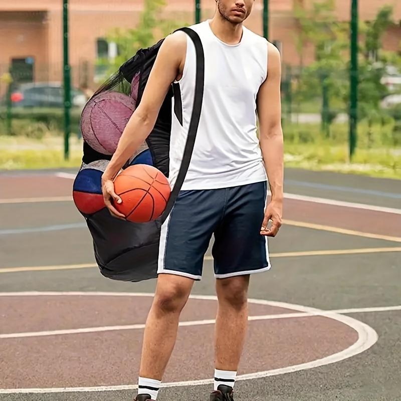 Product Introduction of Large Capacity Ball Storage Bag, 1 Count Portable Mesh Ball Bag with Drawstring, Ball Storage Bag for Football, Basketball, Tennis, Volleyball, Sports Accessories 5