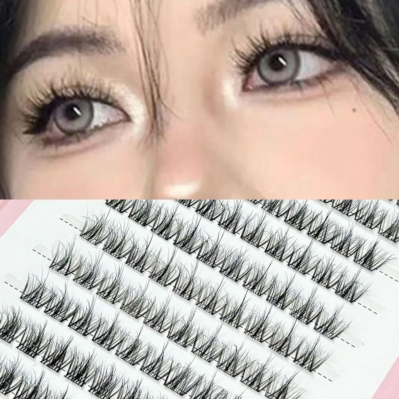 Glue-free 5D Easy-to-use Three-step Fake Eyelashes, 6-row/10-row Glue-free Photogenic Fake Eyelashes Natural Beauty Essentials