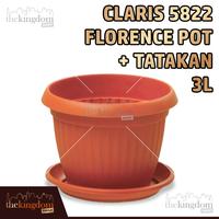 Gambar Claris Garden 5822 Florence Pot Tanaman Kebun Bunga Taman + Tatakan 3L Plastik dari The Kingdom Shop Kota Administrasi Jakarta Utara 1 Tokopedia