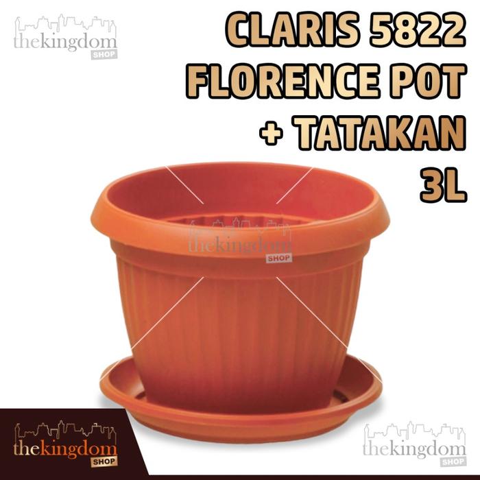 Gambar Claris Garden 5822 Florence Pot Tanaman Kebun Bunga Taman + Tatakan 3L Plastik dari The Kingdom Shop Kota Administrasi Jakarta Utara Tokopedia