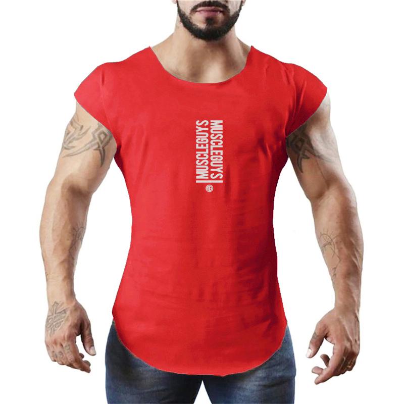 Product Introduction of Gym Fitness Casual Breathable Muscle Workout Slim Fit Arc Hem Tank Tops Summer Cotton Moisture Wicking Breathable Cool Clothing 11