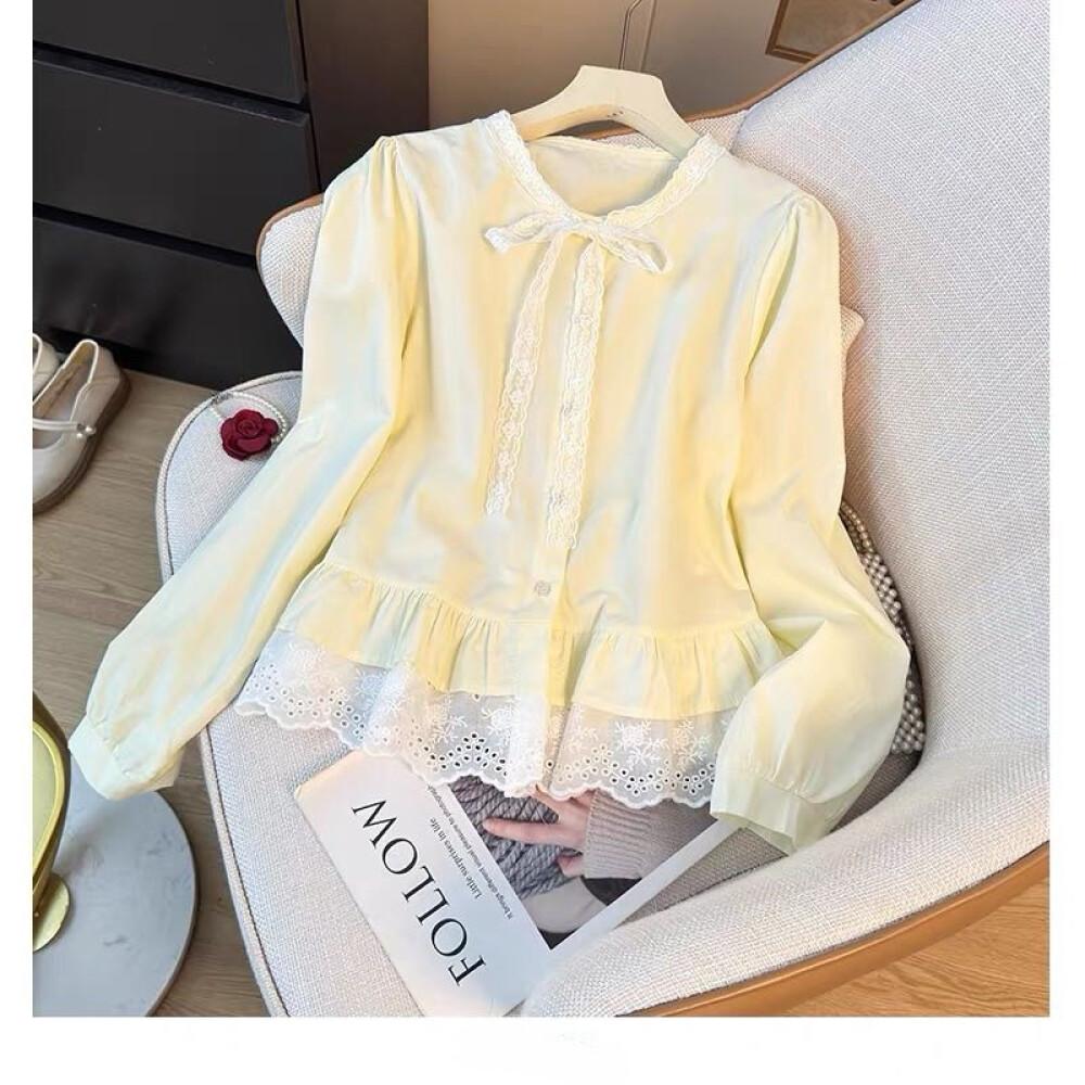 CHICMORE kemeja wanita feminime variasi pita cantik berlengan panjang gaya minimalis