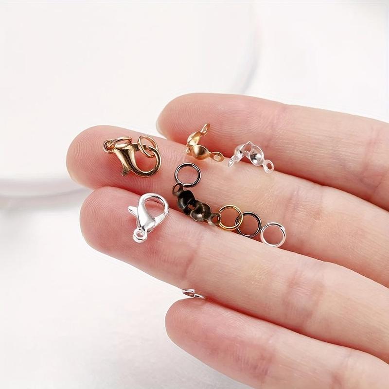 80pcs/set DIY Lobster Clasps, Jump Rings Connector Clasps, Crimp End For Bracelet Necklace Chains DIY Jewelry Making Supplies 5