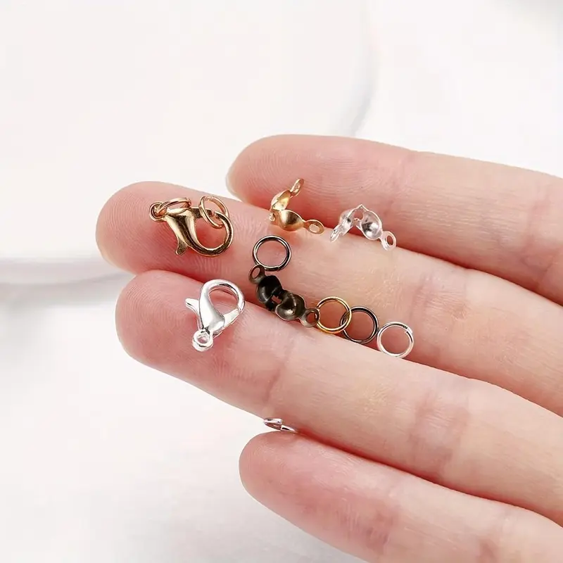80pcs/set DIY Lobster Clasps, Jump Rings Connector Clasps, Crimp End For Bracelet Necklace Chains DIY Jewelry Making Supplies 5