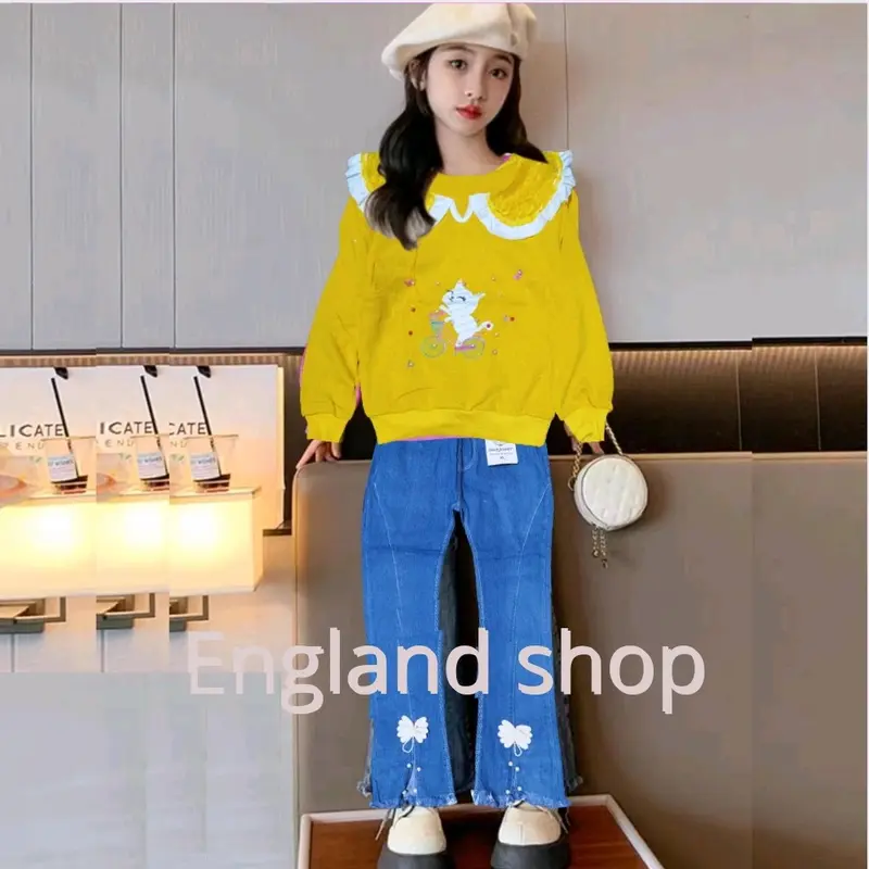 Baju anak perempuan import setelan jeans anak cewek import 1-10 tahun Katun 0