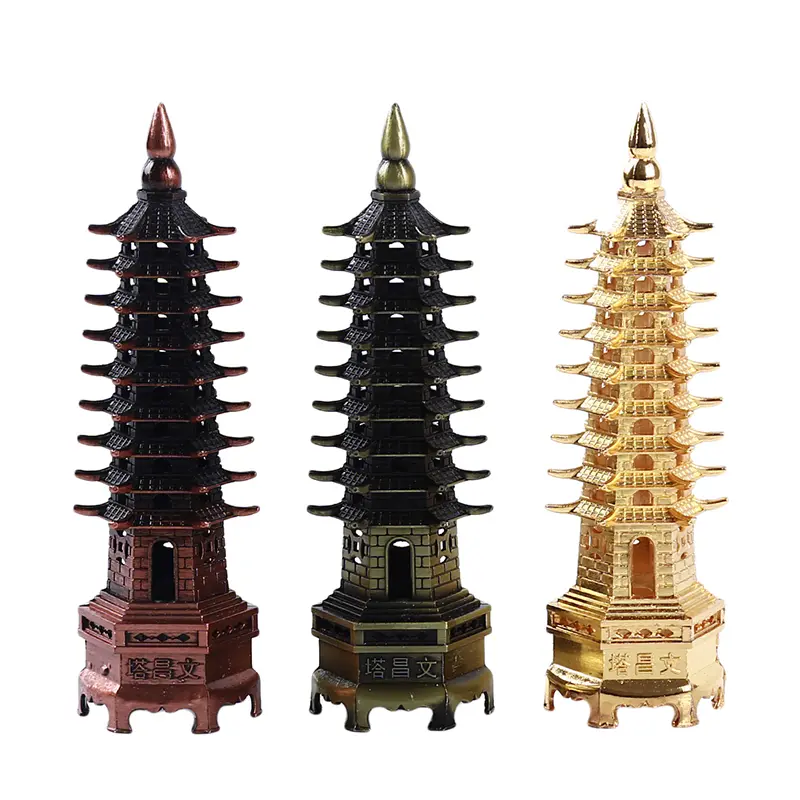 Tượng Tháp Chùa Văn Xương, Chất Liệu Hợp Kim Kẽm, Quà Lưu Niệm, Đồ Trang Trí Nhà Cửa, Tượng Thủ Công Mỹ Nghệ Kim Loại
