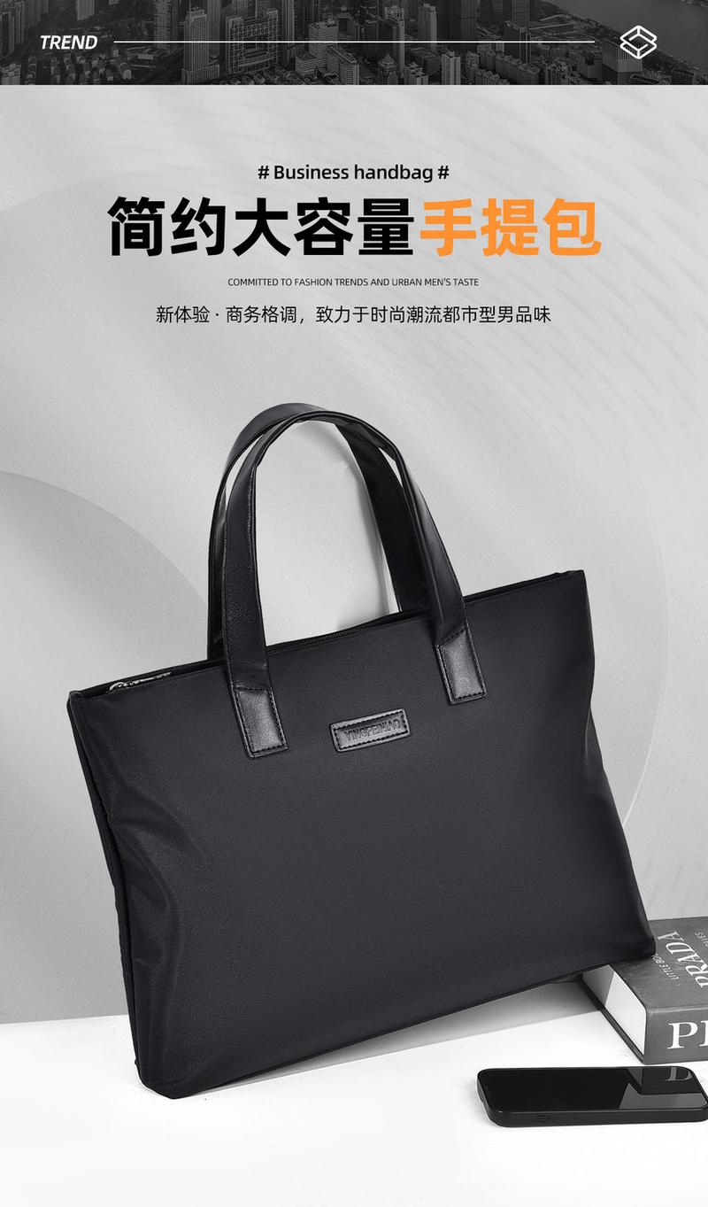 Product Introduction of Men's Simplicity Fashion Oxford Cloth Handbag A4 File Data Packet Daily Office Travel Portable Meeting Men's Bag 3
