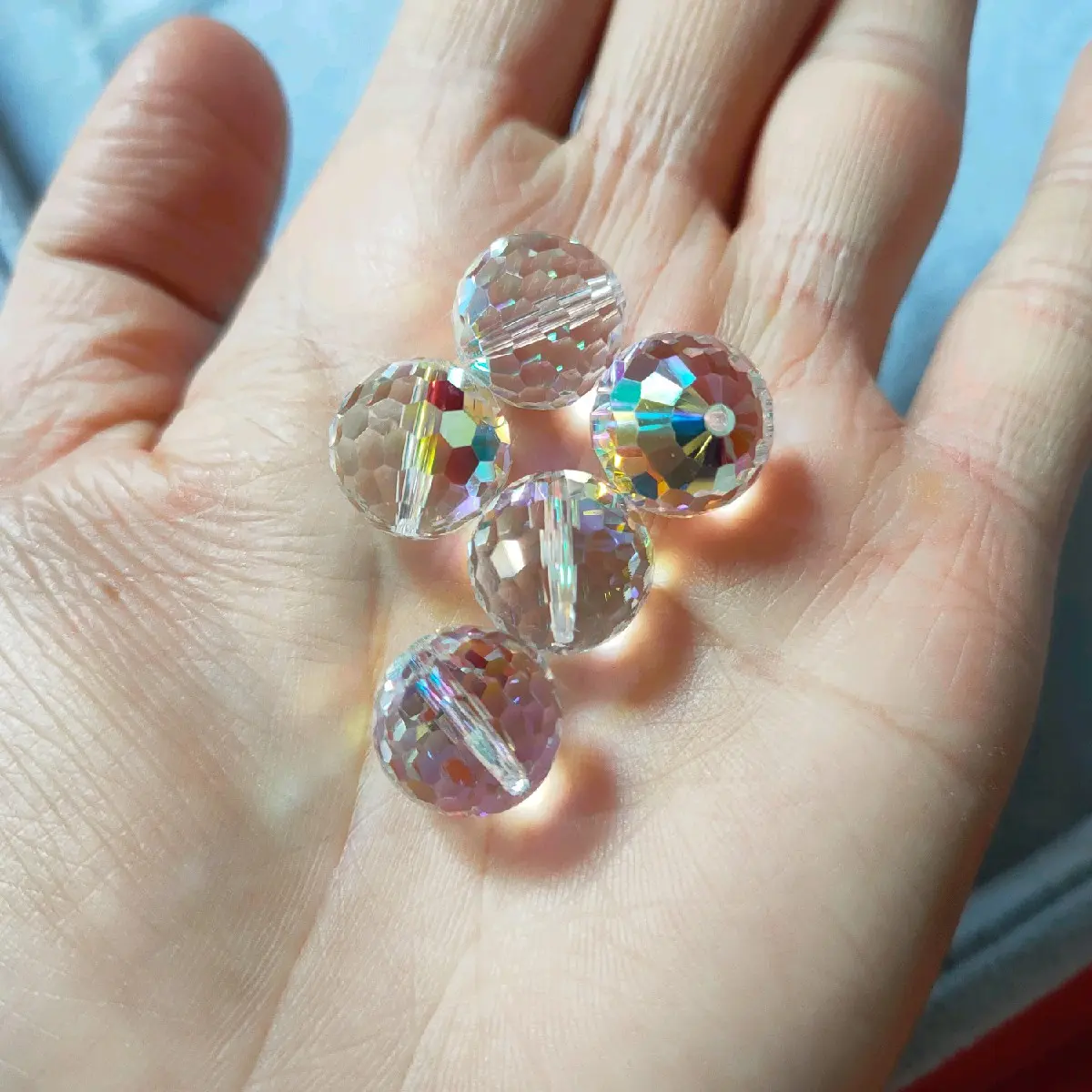 1 hạt pha lê Swarovki Tròn Giác Nhuyễn 10ly, 12ly, 14ly siêu đẹp Diy