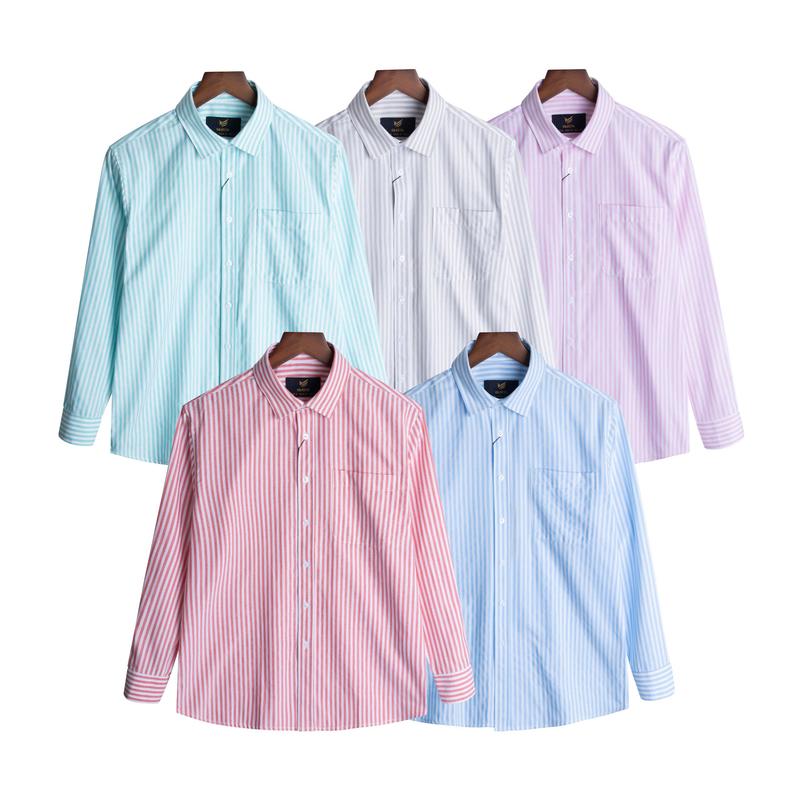 GUSTA - SM116 - Áo Sơ Mi Oxford Cao Cấp Cổ Bẻ Họa Tiết Kẻ Sọc Tone Màu Pastel Basic