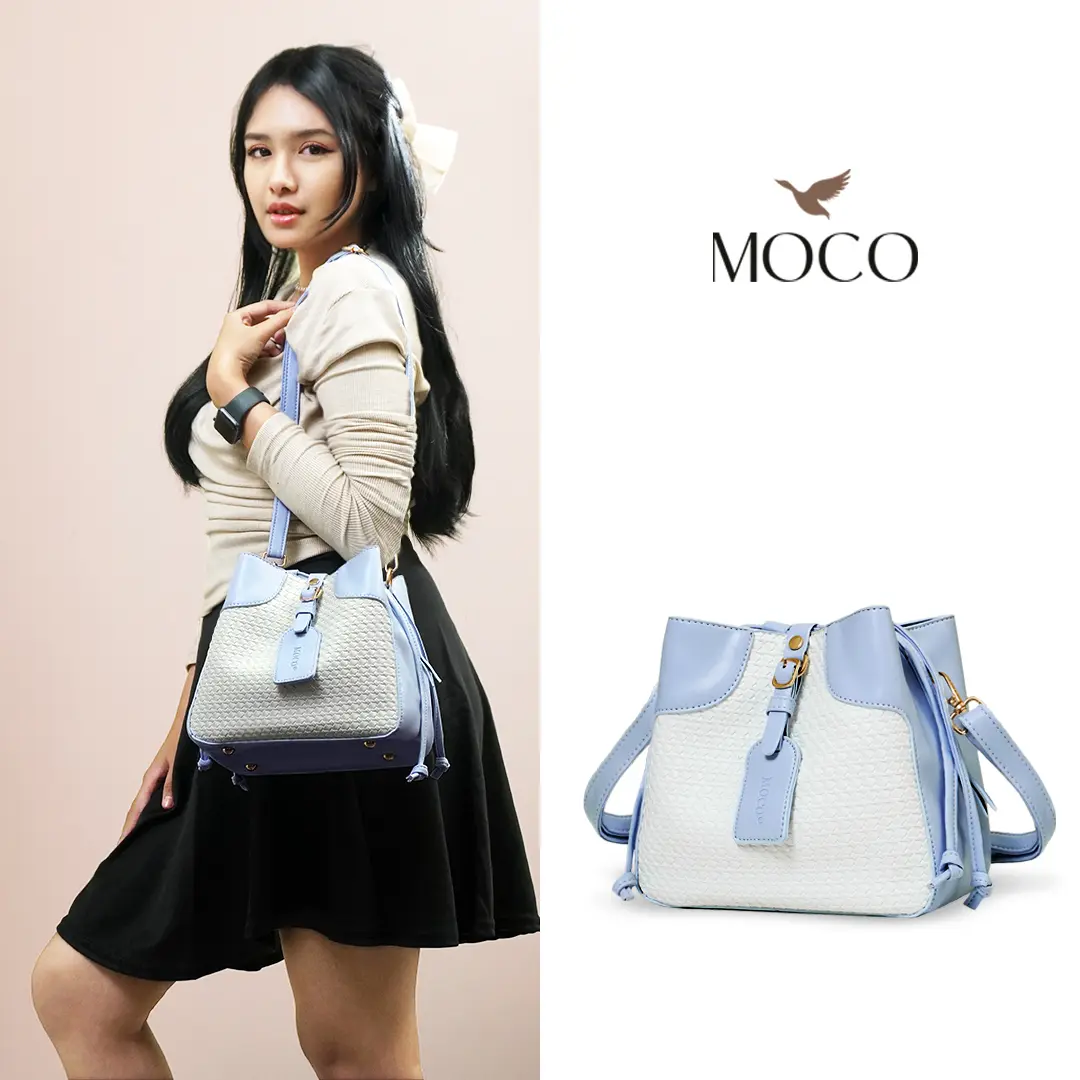 MOCO Fashion Tas Serut Wanita Drawstring Sling Bag Lisa Quincy Eksklusif Bucket Korean Style A369