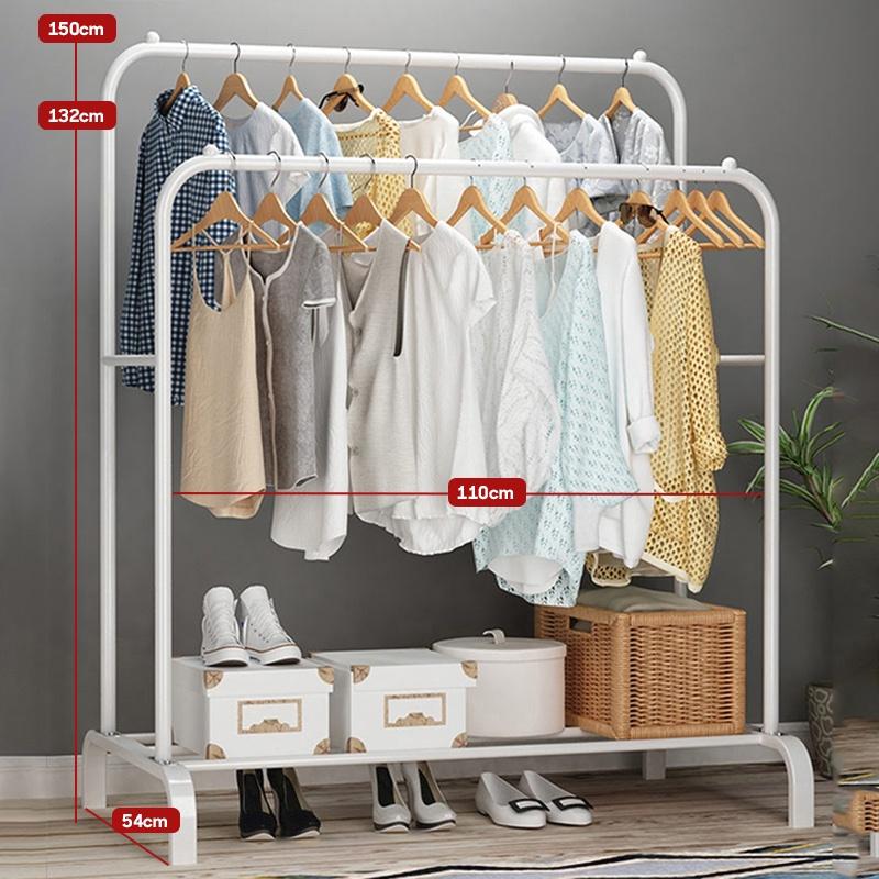HomeCare 110cm Big Double Pole Type Drying Rack Wardrobe Rac - TikTok ...