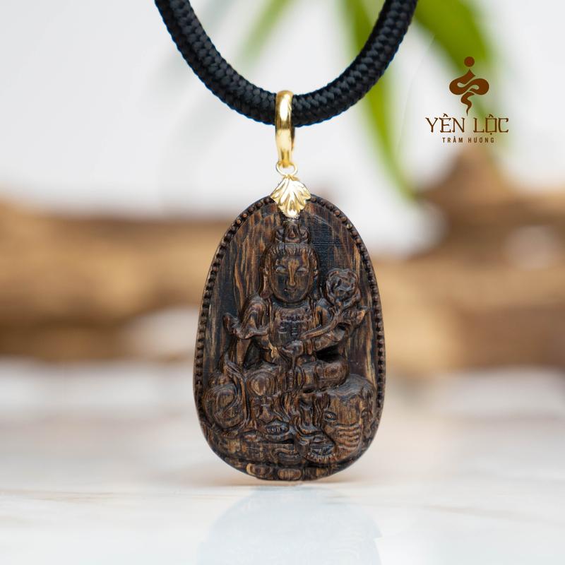 Product Introduction of Mặt Trầm Hương Lên Khuy 10K- Trầm Sánh Chìm - Tặng kèm Dây Dù - Trầm Hương Yên Lộc 4