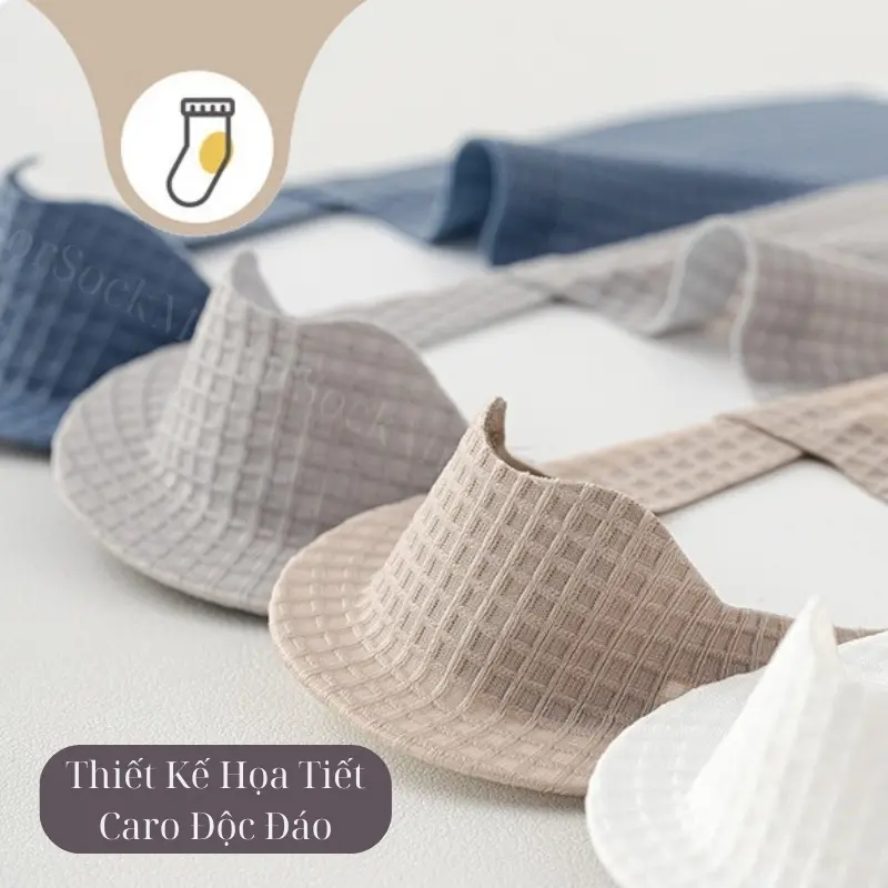 Combo 6 đôi Tất/Vớ hài nam Caro có silicon chống tụt gót, chất lụa cực mềm và mát Menswear 1