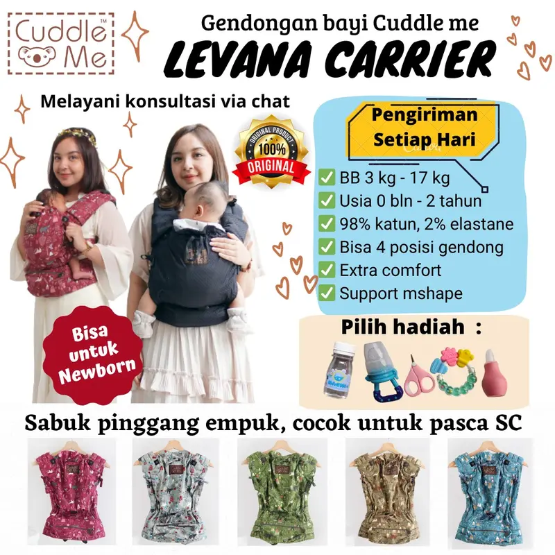 (PILIH BONUS) Gendongan depan cuddle me levana carrier 0