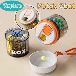 Vixplorn Kotak Obat Portabel/ Kotak Pengemasan Obat Kecil Portabel/ Tujuh Hari Seminggu/ Kotak Obat Mini Portabel Tiga Kali Sehari