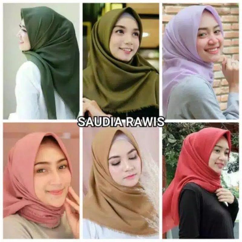 Product Introduction of Saudia Jilbab Segi Empat Rawis Premium Hijab kekinian Viral By Alkhoerot Hibab Ukuran 110 x 110 CM 16