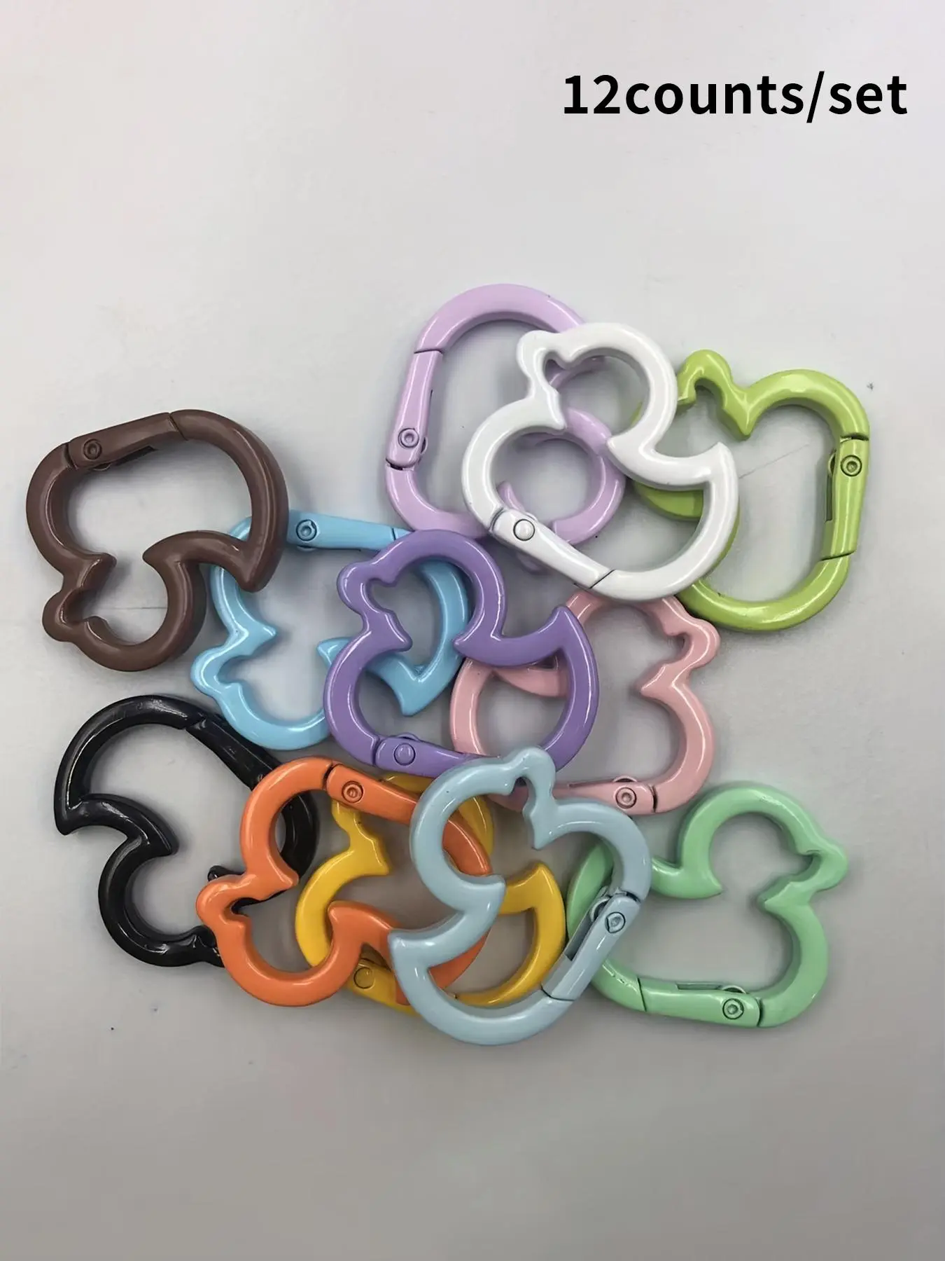 Random Color Mini Carabiner Keychain, 2025 New Style Multifunctional Green Pink Keychain with Spring Hook, Fashion Accessories for Women & Men