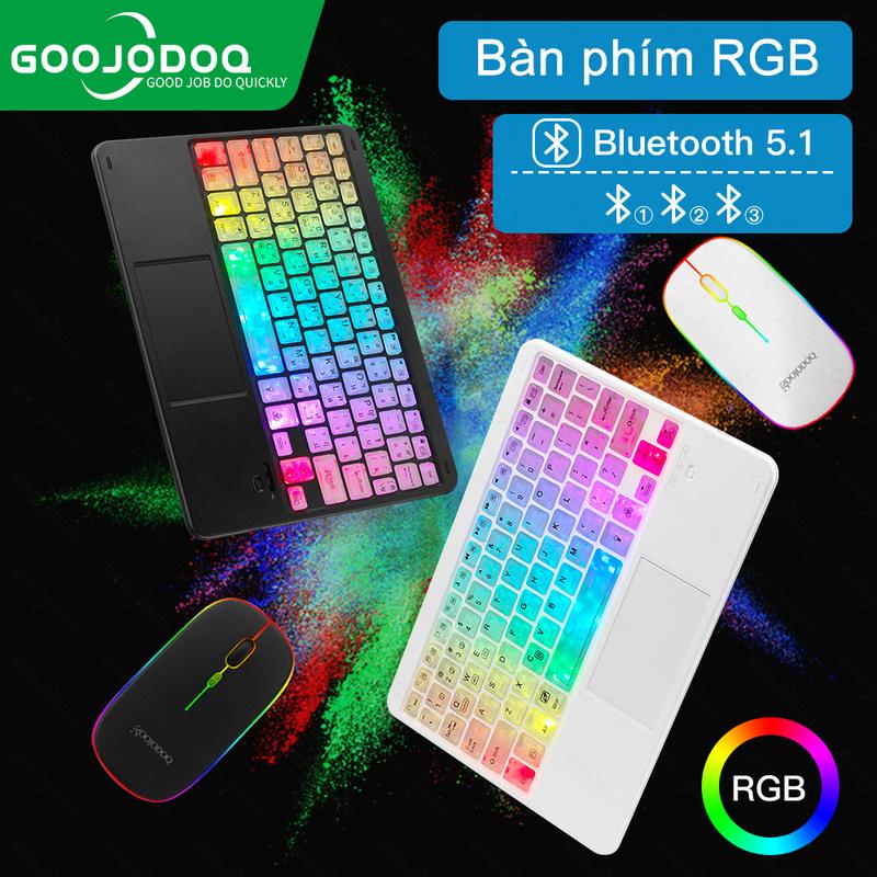 [GOOJODOQ] Bàn phím không dây bluetooth GOOJODOQ Đèn LED RGB thích hợp cho Điện thoại iPad Pro Air Xiaomi Huawei Android Windows