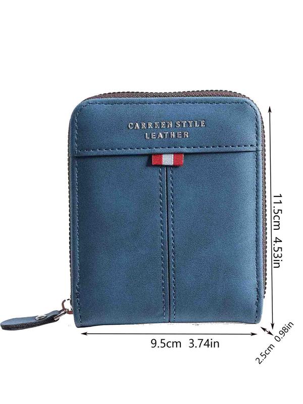 Men's Business Fashion Bifold Wallet with Card Slots,  Simple Style Plain Color Wallet & Card Holder, Casual Trendy Wallet for Work & Daily Use 2