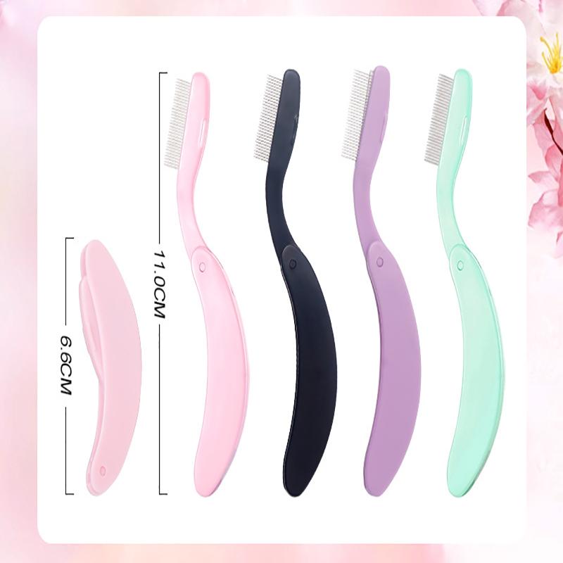 Lược Chải Lông Mi, Gấp Gọn, Lược Thép, Cọ Chải Lông Mi, Lược Chải Lông Mày, Cầm Tay, Có Kim Thép, Tay Cầm Bằng Nhựa, Cọ Chải Lông Mi Gấp Gọn 8