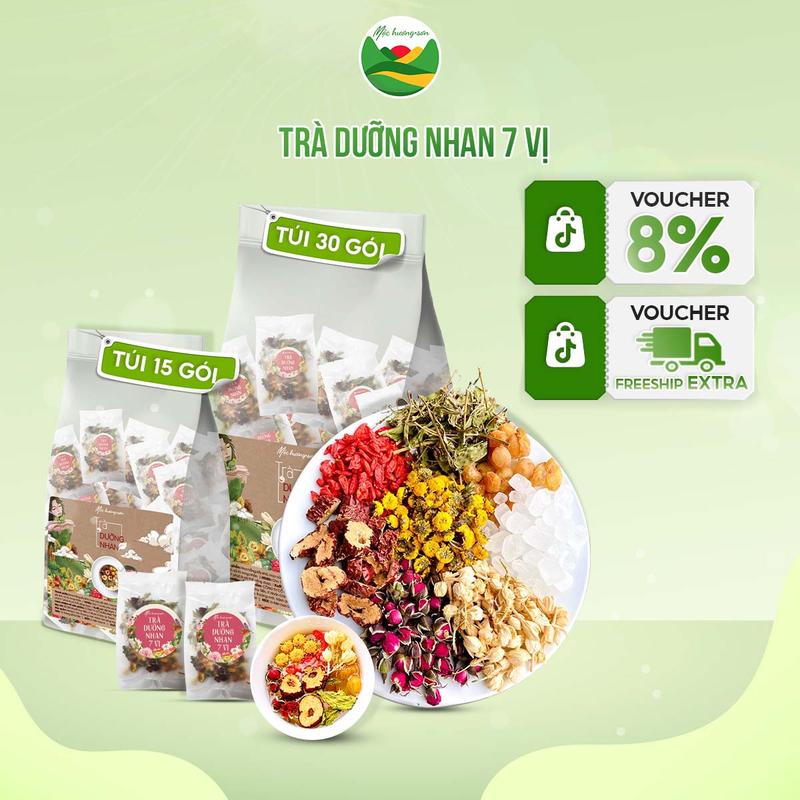 Trà dưỡng nhan 7 vị Mộc Hương Sơn mix từ các loại thảo dược nước trà ngọt thanh