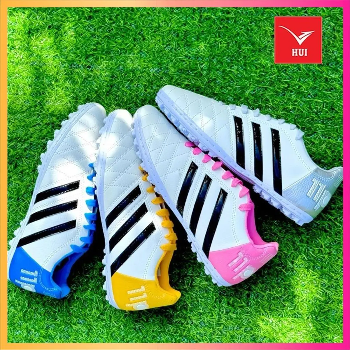 Free ship - Giày đá bóng Toni 11 pro 3 sọc Wika Tặng [Tất dệt kim + Băng cuốn cổ chân]