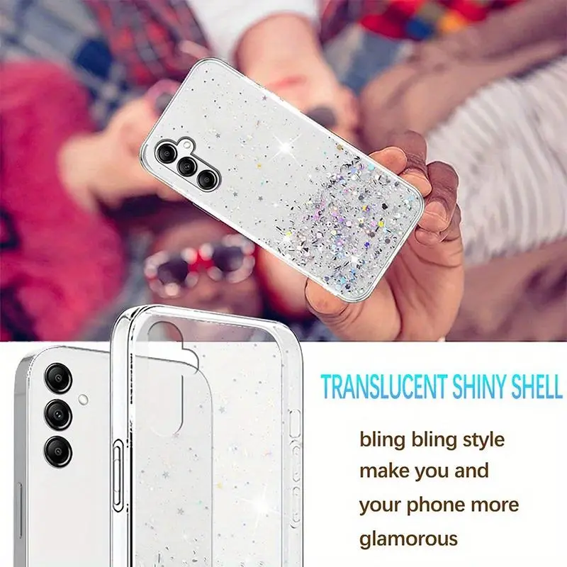 Glitter Phone Case, Clear Glitter Phone Cases for Samsung Galaxy S25 Ultra S24 S23 S22 S21 S20 Plus Ultra S24FE, Phone Accessories, Protector, Cover, Protective, for Cellphone 2