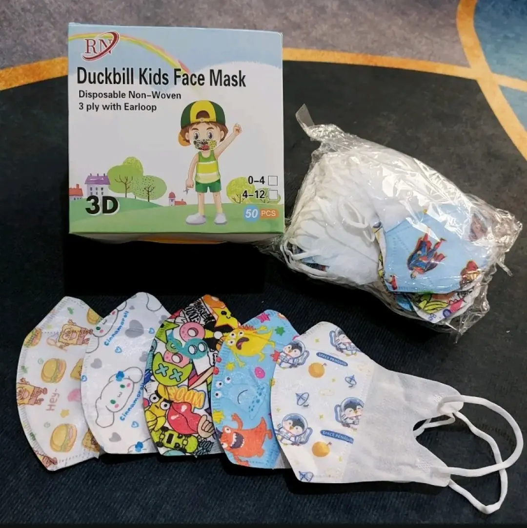 Masker Duckbill Anak Usia 4-12 Thn Isi 50 Pcs - Mix Pria Dan Wanita Kids Motif Perempuan Fashion