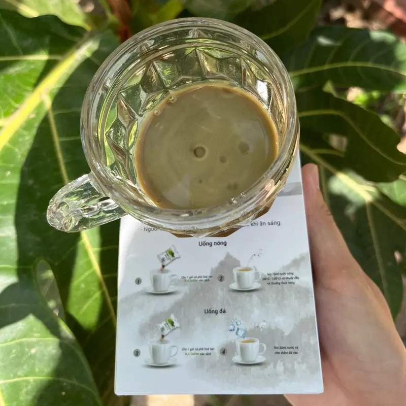 [caphe nấmmen 12 gói] cốc thuỷ tinh pha cà phê - KHÔNG BÁN CỐC