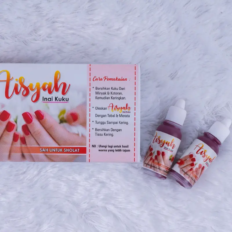 Inai Kuku Aisyah 1 box/12pcs Maroon dan Merah 1