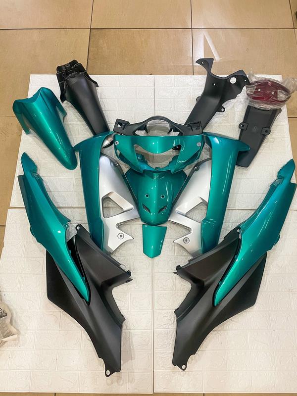 Dàn Áo Wave 100 Kèm Tem 3 lớp Bộ Vỏ Xe Wave 100 50cc màu Xanh Lục bảo 