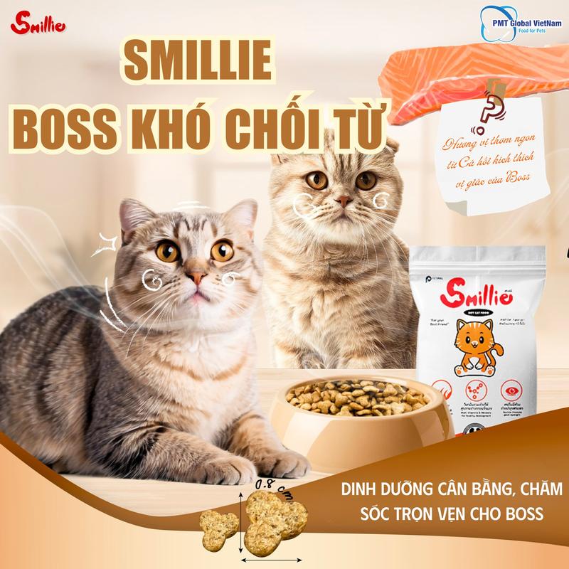 [Túi 1kg] Hạt Smillie cho mèo giảm mùi hôi phân - Dành cho mèo trưởng thành 1