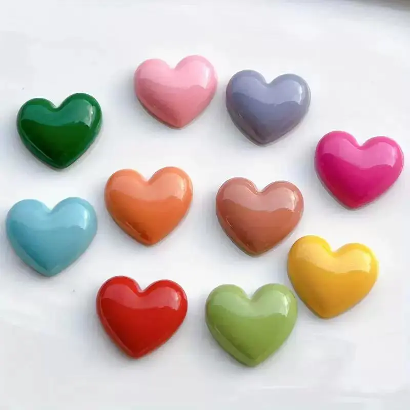 Colorful Heart Shaped Magnetic Fridge Sticker, 10pcs/set Reusable Cute Resin Magnet Sticker, Kitchen Home Decoration Magnet Sticker