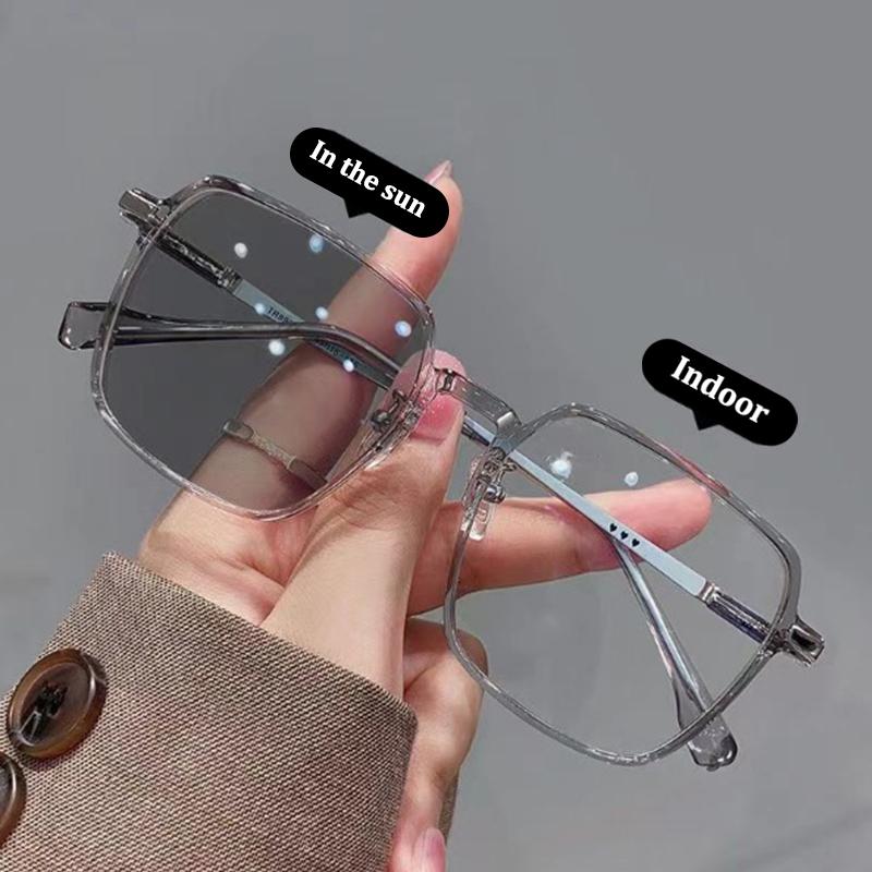 Product Introduction of Kính Đổi Màu, Hàng Mới Về, Kính Chống Xanh Dương, Dành Cho Nam Và Nữ, Kính Mắt Đổi Màu, Kính Râm Chống Tia UV, Gọng Trong Suốt Hình Vuông, Kính Mắt 7