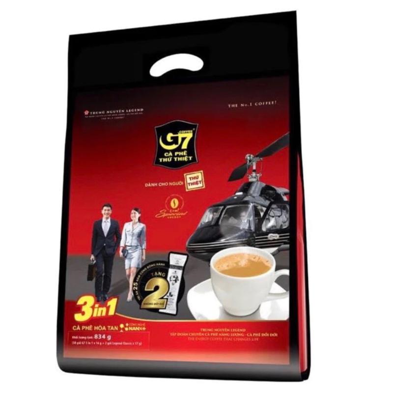 ￼Cafe  Trung Nguyên hoà tan G7 3in1 gói vuông 800gr ( 50 gói * 16gr / bịch) Date Mới Coffee Cà Phê