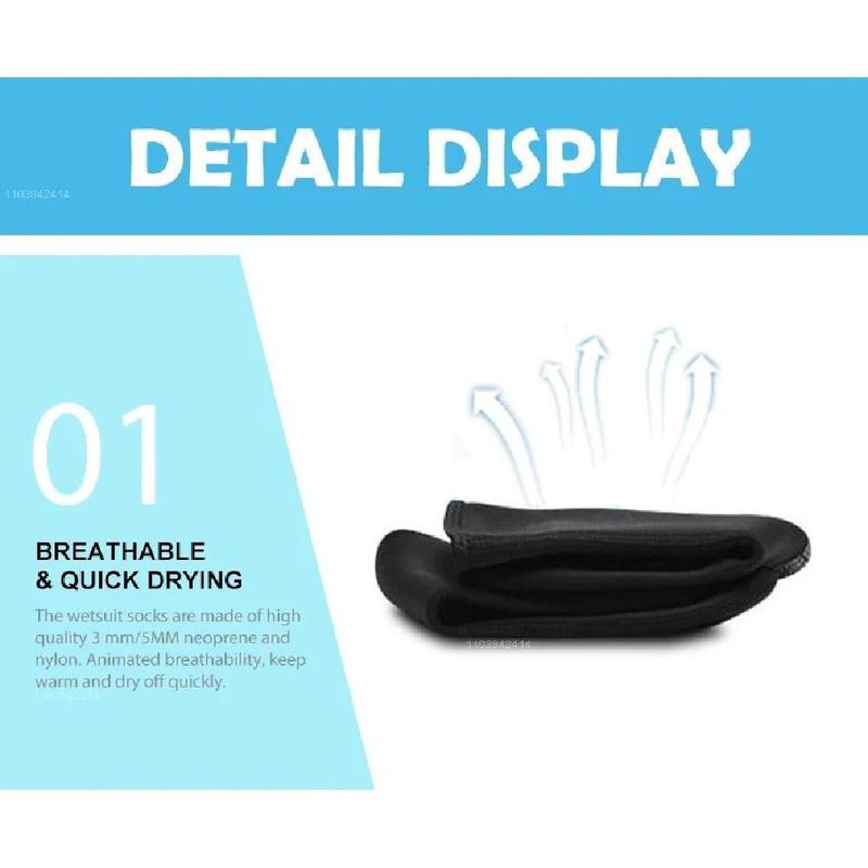 Product Introduction of Durable 3mm&5mm Diving Socks Neoprene Non-slip Surf Beach Booties Warm Elasticity Water Socks for Surfing Swimming Snorkeling 29