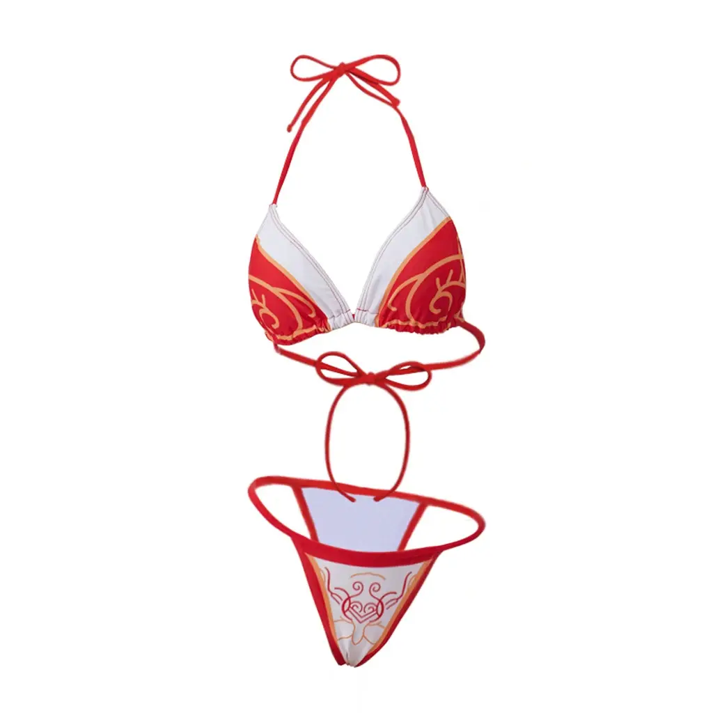 The Legend Ahri Cosplay Costume Ahri Fox Swimwear the Nine-Tailed Fox Women's Beach Outfit