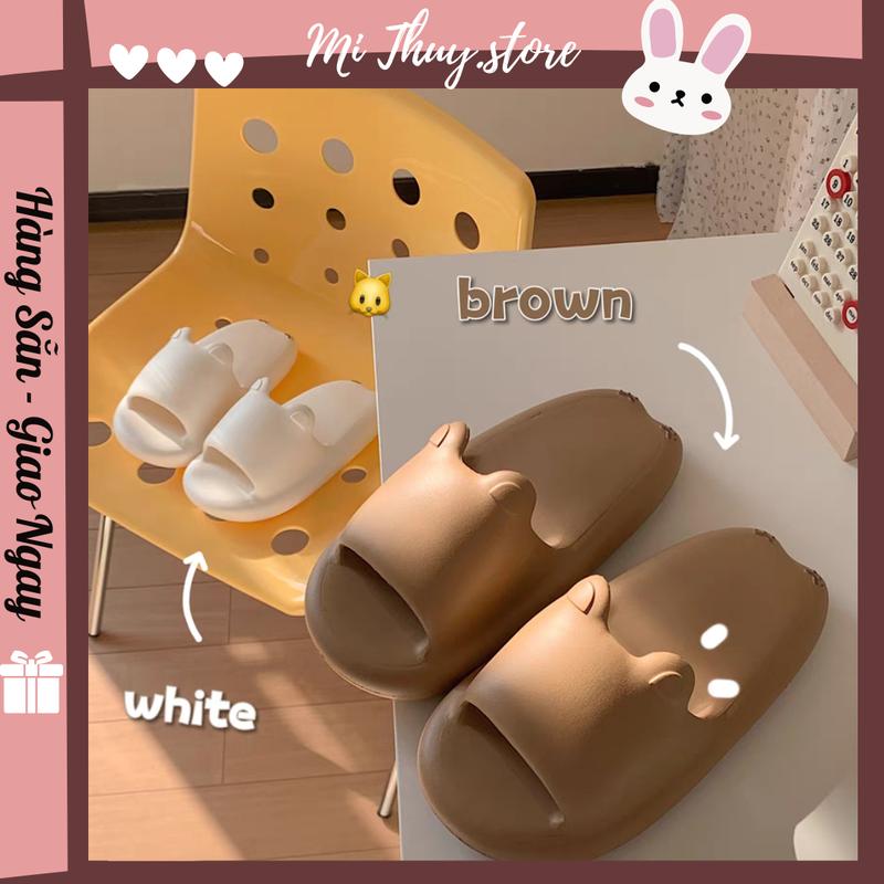 Dép quai ngang tai mèo heo hồng XXT độn đế siêu mềm QUAI NGANG MÈO