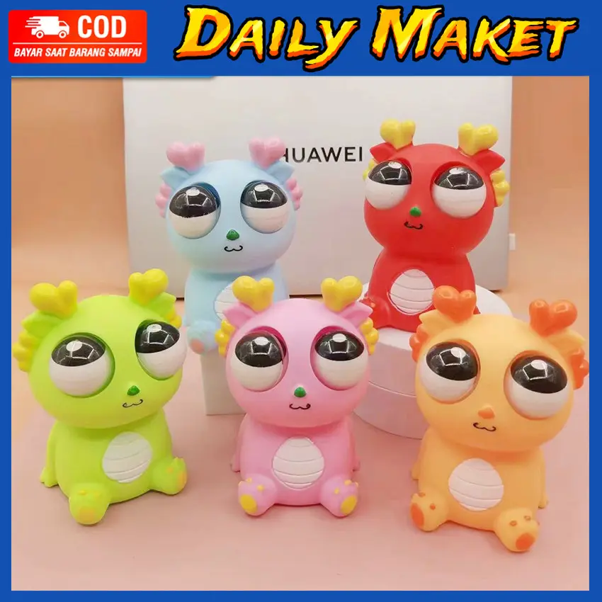 Squishy Mainan Anak Popping Eyes Mata Pencet Naga Lucu Fidget Toys Penghilang Stress