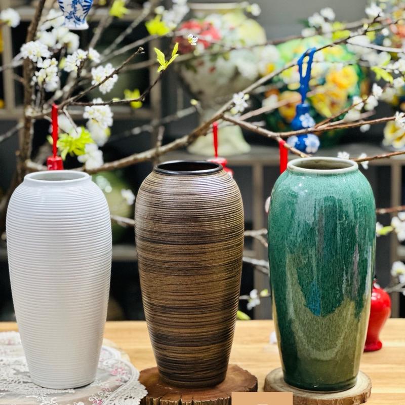  Bình gốm sứ Bát Tràng men ganh dáng bom cao 30cm 