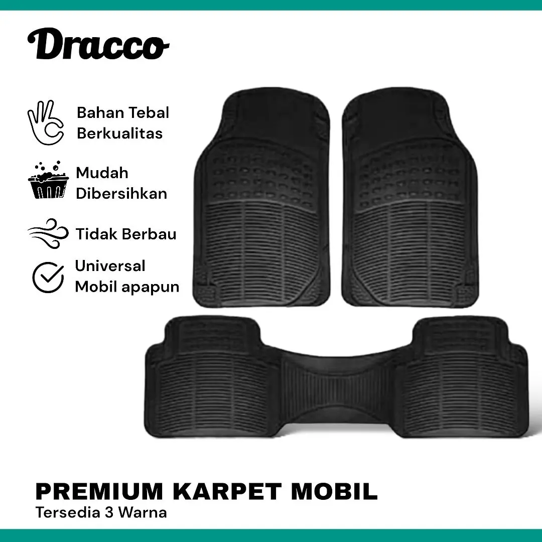 Karpet Mobil DRACCO Universal Tebal Premium Awet Tidak Berbau Car Karet pu leather no 5